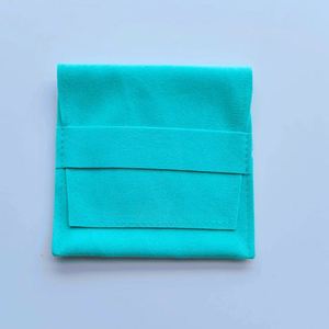 Sacs à bijoux en suède à rabat, 8x8cm, double face en velours, pour emballage de bagues, boucles d'oreilles, colliers et pendentifs - Vente en gros - Product Image 5