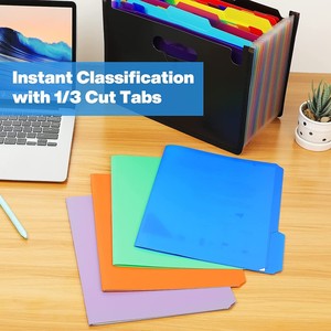 Good Supplier Best Selling 1/3-Cut Tabs Color <strong>File</strong> Folders Letter Size Assorted Colors (Bright Green Yellow Red Blue))