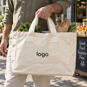 Borsa Tote in Tela con Logo Personalizzato, Grande Capacità, Tessuto Resistente da 12oz, Riutilizzabile <span class=keywords><strong>per</strong></span> Shopping, Regalo Promozionale Aziendale - Product Image 2