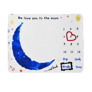 Couverture personnalisée avec logo imprimé pour bébé, accessoires photo pour les étapes mensuelles, photographie de nouveau-né, en flanelle polaire, polyester domestique - Product Image 4