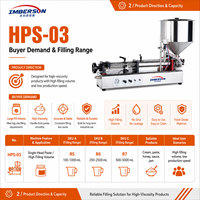 Imberson 25-1000ml Machine de remplissage horizontale à piston pour miel, sirop, pâte, boisson, avec option trémie chauffée en verre/métal, pour liquides visqueux