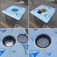 Table à manger pliable en acier inoxydable, barbecue coréen au gaz, mobilier d'extérieur pour restaurant, hôtel, chaises de restaurant