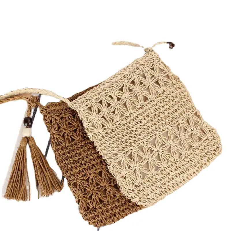 Sac à bandoulière en paille quotidien de haute qualité femmes sac de plage Boho tissé à la main