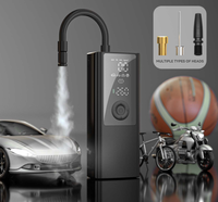Hot Sale 120 PSI Portable Metal Double Cylinder Car Bike Tire Inflator with Digital Pressure Gauge and Wireless Function