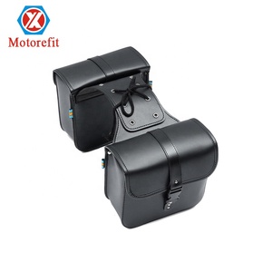 Motorefit universelle en cuir Pu sac latéral noir <span class=keywords><strong>moto</strong></span> sac de selle pour Harley Sportster XL 883 XL 1200 - Product Image 3