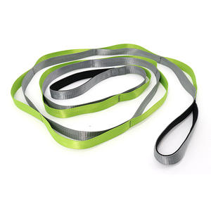 Sangle extensible non élastique Bande de fitness Poignées en néoprène Sangle d'étirement avec 10 boucles - Product Image 1