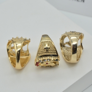 남성용 회전 반지, 금도금 멕시코 보석 힙합 말머리 남성 반지 - Product Image 5