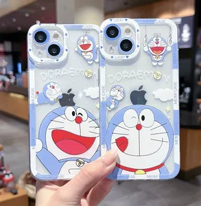 Doraemon Cartoon niedliche Handy hülle für iPhone 14pro 14promax 13 12 11 Serie von Anti-Fall-Handy hülle