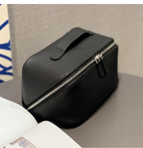 Grande trousse à maquillage en cuir PU, résistante à l'eau, souple, portable, pochette de rangement cosmétique, organiseur de voyage, étui personnalisé avec logo - Product Image 5