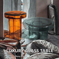 Table basse en verre de luxe moderne Ensembles de meubles de salon au design européen pour la maison