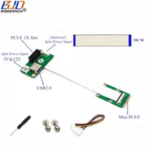 迷你pci-e mcie接口到PCIe X1插槽适配器提升卡，带30厘米FPC电缆-90度pci-e 1X连接器