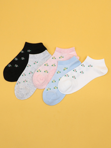 <span class=keywords><strong>Calcetines</strong></span> tobilleros de corte bajo de verano con flores encantadoras para <span class=keywords><strong>mujer</strong></span> de algodón colorido <span class=keywords><strong>calcetines</strong></span> invisibles para niña - Product Image 6