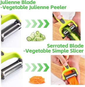 Couteau à éplucher multifonction 3-en-1 à alimentation directe d'usine, éplucheur rotatif, râpe, trancheuse à melon pratique, vente en gros - Product Image 2