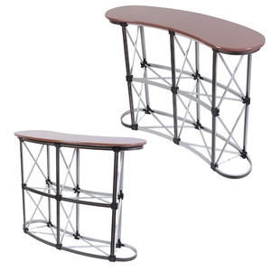 Comptoir <span class=keywords><strong>de</strong></span> bar pliable en forme d'arc avec surface en bois et structure repliable <span class=keywords><strong>pour</strong></span> une utilisation en extérieur ou en intérieur - Product Image 3