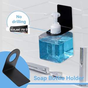 Dispensador de Jabón Líquido Autoadhesivo para Montar en la Pared, Soporte de Acero Inoxidable para Dispensador de Champú, Soporte para Botella de Jabón - Product Image 3