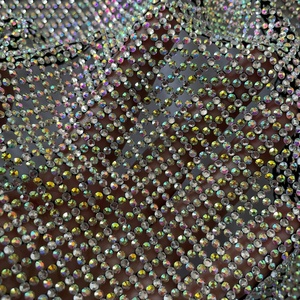 Wholesale Stretch <strong>Elastic</strong> Mesh Fabric Hotfix <strong>Crystal</strong> Glass Rhinestone Trimming Net Mesh <strong>Trim</strong> for Shoe Garment Accessories - Product Image 5