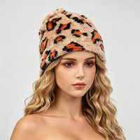 Couvre-chef d'hiver multifonctionnel en polaire pour femme adulte, imprimé léopard guépard, double couche, en fausse fourrure à poils longs et peluche