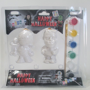 Halloween personnalisé bricolage jouets en céramique citrouille zombies sorcière peinture Kit Cartoon Arts pour 6 peinture couleur 1 pinceau ensemble artisanat fournitures - Product Image 6