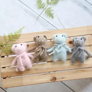 Özel Amigurumi ayı örme yumuşak oyuncak ayı tığ oyuncak dolması hayvan yenidoğan fotoğraf sahne