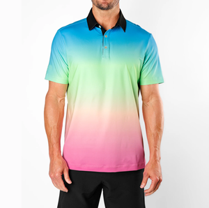 Maillot de sport personnalisé avec logo et motif intégral, séchage rapide, protection UPF 50+, en polyester et élasthanne, ajusté pour le golf et les t-shirts - Product Image 3