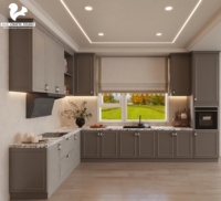 Meubles de cuisine en forme de L de style moderne Aige, en panneaux MDF, avec armoires murales, style Shaker, ensembles d'armoires de cuisine