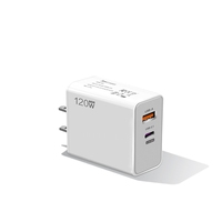 Chargeur mural rapide pour téléphone à double port 120w Pd Qc3.0 Qc5.0 Usb Type C avec prise EU US UK pour téléphone