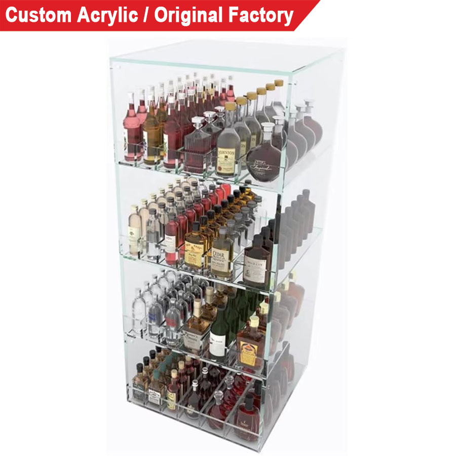 Small Bottle Display - Elegant Acrylic & Cardboard Solutions