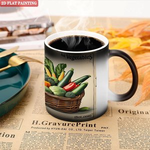 Interactive Hot Drink Magic Mug 11oz Frosted Black <b>Ceramic</b> Heat Changing Color <b>Cup</b> - Product Image 5
