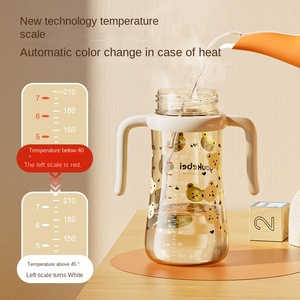 Biberon per Neonati <span class=keywords><strong>in</strong></span> Silicone e PP Senza BPA con Bocca Larga e Cannuccia, Personalizzabile OEM, Vendita all'Ingrosso - Product Image 5