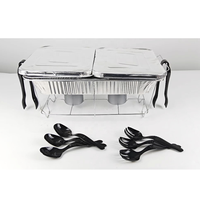 Vente en gros de chauffe-plats empilables pleine grandeur présentoir pour buffet de restauration support de chauffe-plats jetable en fil métallique pour service