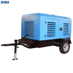 Outdoor Small Model Portable Diesel Powered Air Compressors Air Cooled Single Stage Rotary Screw Air Compressor Manufacturer