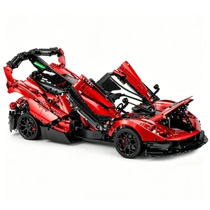 Set di Blocchi da Costruzione Personalizzabile 1:8, 4058 Pezzi, <span class=keywords><strong>Modello</strong></span> di Auto Sportiva Tecnica Rossa in ABS, Giocattolo Puzzle Fai-da-Te, Regalo di Natale - Product Image 1