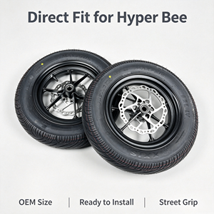 Kit complet <span class=keywords><strong>de</strong></span> roues Supermoto Sur-Ron Hyper Bee 10 pouces, <span class=keywords><strong>jantes</strong></span> CNC MT10, pneus <span class=keywords><strong>de</strong></span> course Kenda semi-slicks à traction droite, équilibrées - Product Image 3