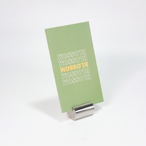 Porte-cartes BECORA en acier inoxydable brossé, moderne, durable, porte-panneau, logo personnalisé, multifonctionnel, bureau, hôtel, événement, argent, table - Product Image 4