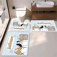 High Quality 3-Piece PVC Foam Waterproof Non-Slip Cute Baby Halloween Design Anti-Fatigue Bathroom Mat Set Home Rug