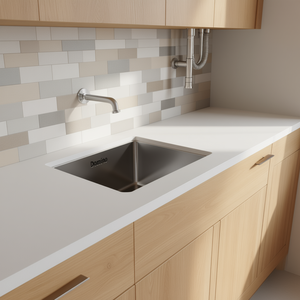 Fregadero de Cocina de Acero Inoxidable Domino, Doble Cubeta Rectangular, Diseño Moderno para Instalar Bajo Encimera, Fácil de Limpiar - Product Image 2