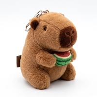 HUGMEI Peluche en forme de personnage de dessin animé assis marron, jouet en peluche, accessoires doux pour cadeau et décoration de sac