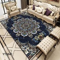 Tapis 3D personnalisé bleu roi pour salon, tapis persan turc de grande taille pour la maison, tapis de couloir