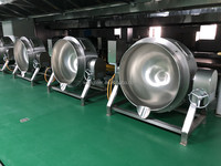 Penjualan Panas Komersial Pemanas Gas Listrik 100L Ketel Pengaduk Saus Gula Stainless Steel Ketel Berjaket Ganda