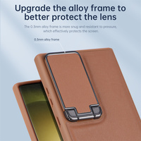 Étui de luxe en cuir pour S26 S25 Ultra / S24 Plus, avec protection antichoc pour objectif d'appareil photo, rabattable et fonction support