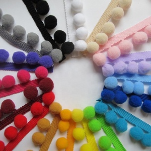 <strong>Pompom</strong> Fringes Mixed Black Fringe <strong>Trim</strong> Pom Pom Balls <strong>Trims</strong> - Product Image 1