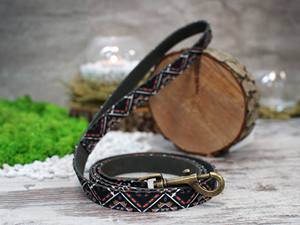 Motif 5 pieds, personnalisé avec doublure en cuir, concepteur de chien imprimé, laisse pour animaux de compagnie pour chiens petit moyen grand chiot - Product Image 4