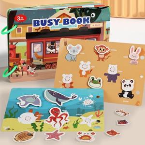 Libro Sensoriale Montessori 2026: Libro delle Attività con Adesivi a Tema Animali, Migliora la Coordinazione Occhio-Mano e le Abilità Motorie Fini - Product Image 2