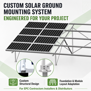 Adjustable Angle Galvanized C Steel Solar Ballast Ground Mount <b>Racking</b> <b>System</b> Concrete Block PV Panel Support Bracket - Product Image 1
