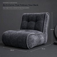 Chaise longue ergonomique en forme de S, pliable, compressée sous vide, pour yoga, méditation, salon