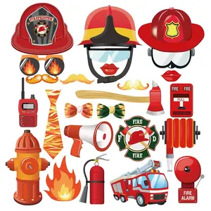 PZ187 25 шт. пожарная машина двигатель тема фото стенд реквизит праздничные украшения поставки с днем рождения Baby Shower