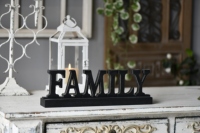 Décoration de table noire faite à la main style ferme, lettres en bois rustiques pour la famille, support de lettres pour fête