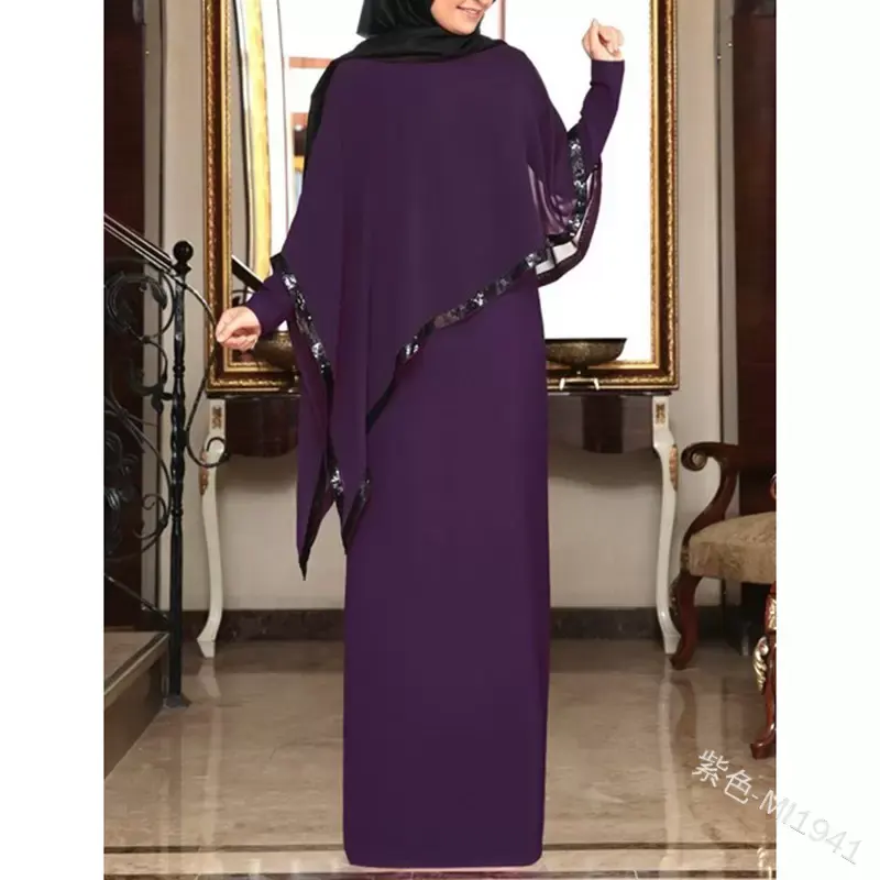 मुस्लिम शिफॉन Abaya किमोनो हिजाब ड्रेस केप अरबी दुबई अफ्रीकी महिलाओं पाकिस्तान क़फ़तान Marocain कफ्तान कतर इस्लामी कपड़े