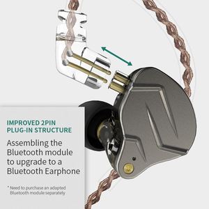 <span class=keywords><strong>KZ</strong></span> ZSN Pro écouteurs en métal 1BA 1DD technologie hybride HIFI basse écouteurs intra-auriculaires moniteur écouteurs Sport casque antibruit - Product Image 4