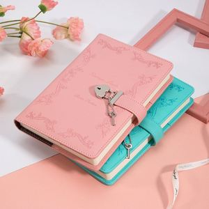 Cuaderno Personalizado A5 de Tapa Dura en Cuero PU con Juego de Bolígrafos, 100 Hojas, Diseño con Candado de Corazón, Diario Grueso, Regalo para Viajes y Escritura - Product Image 4